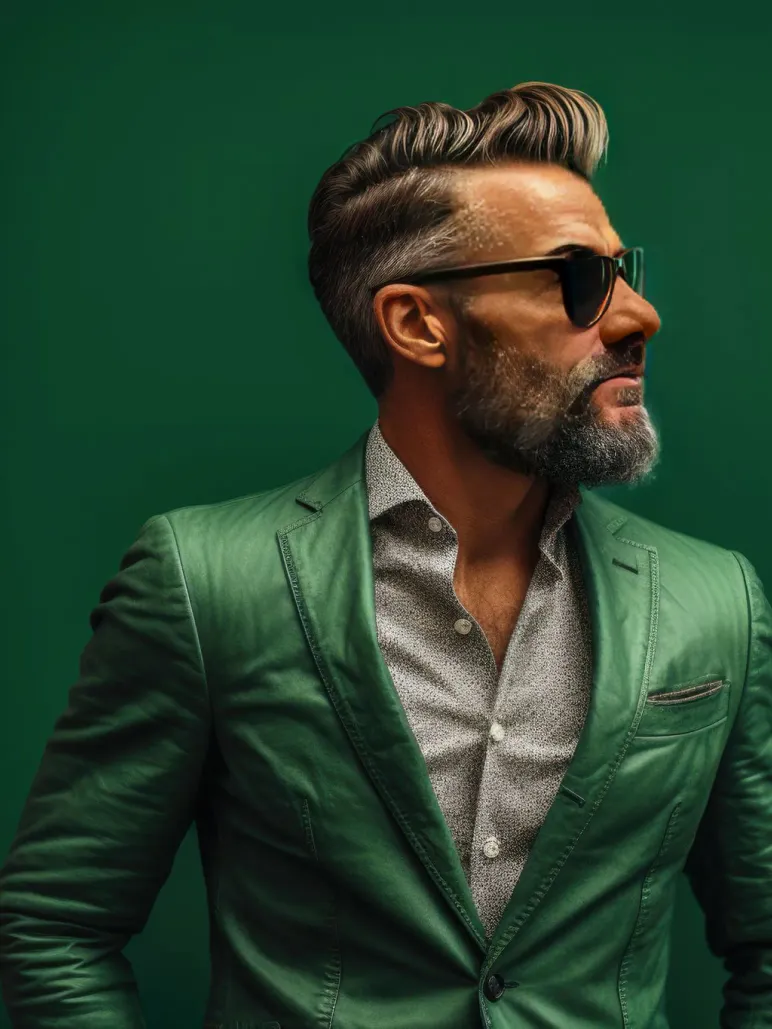 Portrait Jacques Chapelet en costume vert